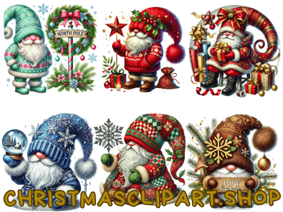 Christmas Gnomes Clipart