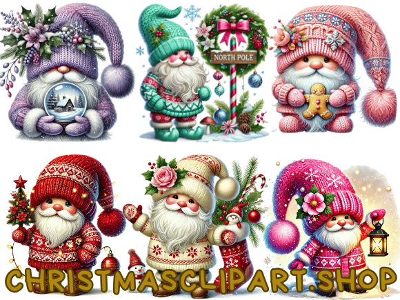 Christmas Gnomes Clipart