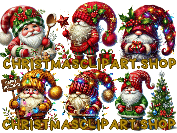 Christmas Gnomes Clipart